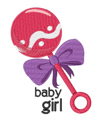 Baby Girl Rattle Machine Embroidery Design