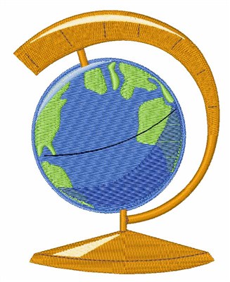 Earth Globe Machine Embroidery Design