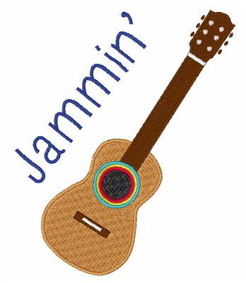 Jammin Guitar Machine Embroidery Design