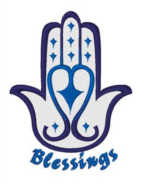 Picture of Blessings Palm Machine Embroidery Design
