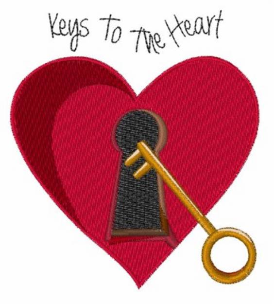 Picture of Keys to the Heart Machine Embroidery Design