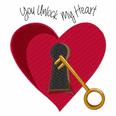 You Unlock My Heart Machine Embroidery Design
