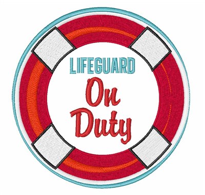 Lifeguard Duty Machine Embroidery Design