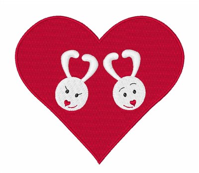 Bunny Valentine Machine Embroidery Design
