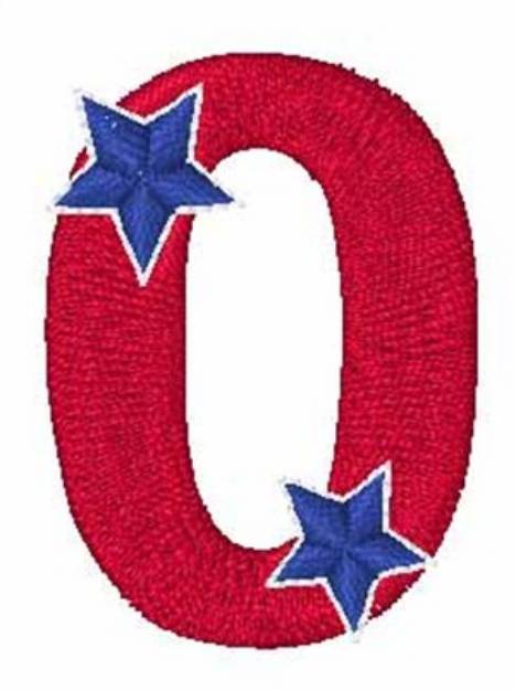 Picture of Patriotic Letter O Machine Embroidery Design