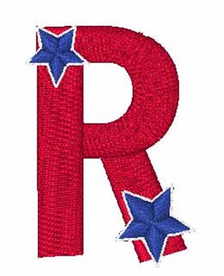 Patriotic Big R Machine Embroidery Design