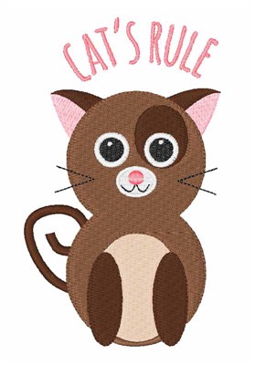 Cats Rule Machine Embroidery Design