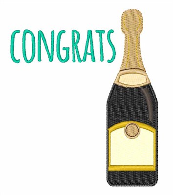 Congrats Champagne Machine Embroidery Design