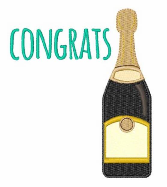 Picture of Congrats Champagne Machine Embroidery Design