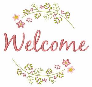 Picture of Welcome Flowers Machine Embroidery Design