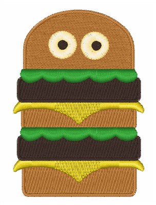 Silly Hamburger Machine Embroidery Design