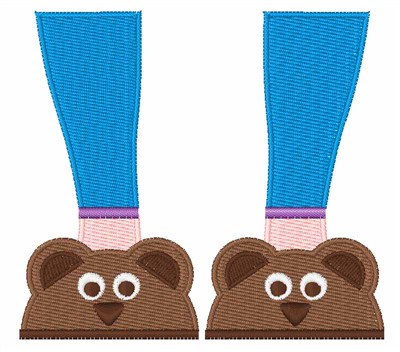 Bear Slippers Machine Embroidery Design