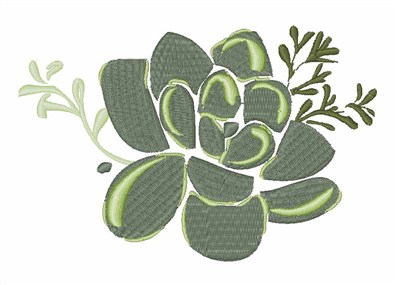 Green Flower Machine Embroidery Design