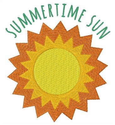 Summertime Sun Machine Embroidery Design