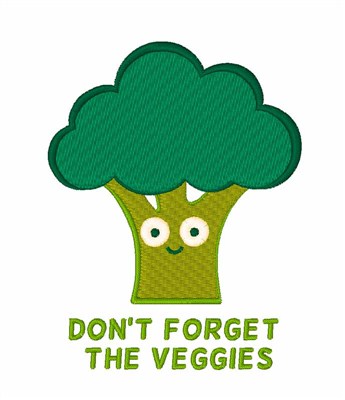 Dont Forget Veggies Machine Embroidery Design