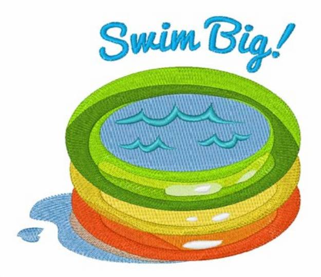 Picture of Swim Big Machine Embroidery Design