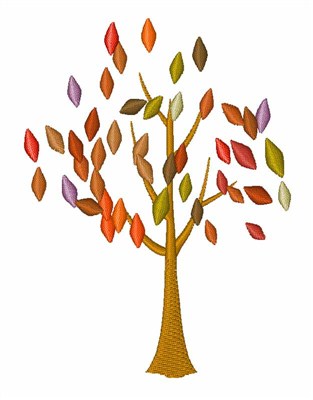 Fall Tree Machine Embroidery Design