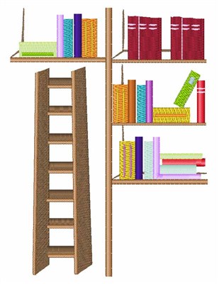Book Shelves Machine Embroidery Design