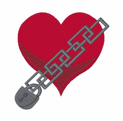 Chained Heart Machine Embroidery Design