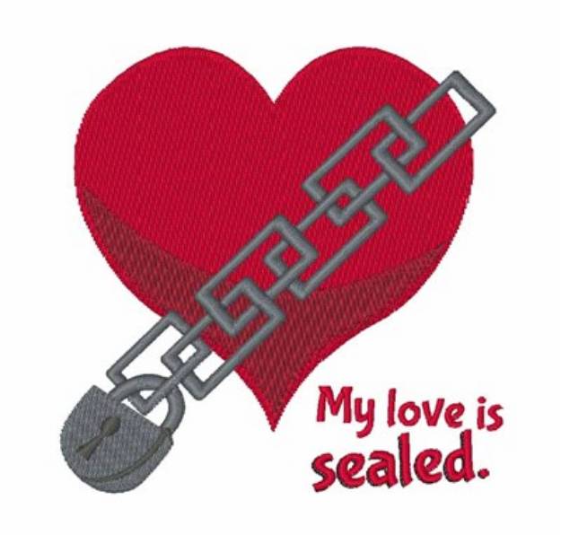 Picture of Love Is Sealed Machine Embroidery Design