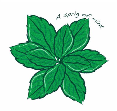Sprig Of Mint Machine Embroidery Design