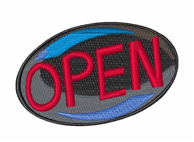 Open Sign Machine Embroidery Design