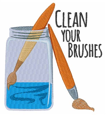 Clean Your Brushes Machine Embroidery Design