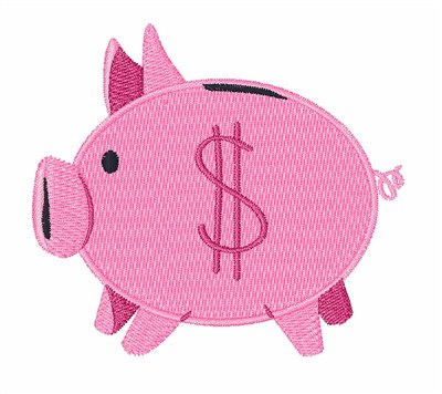 Piggy Bank Machine Embroidery Design