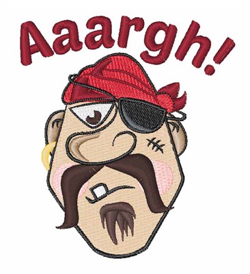 Aaargh! Pirate Machine Embroidery Design