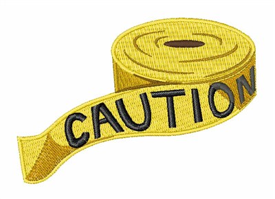 Caution Tape Machine Embroidery Design