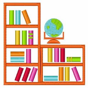 Picture of Book Shelves Machine Embroidery Design