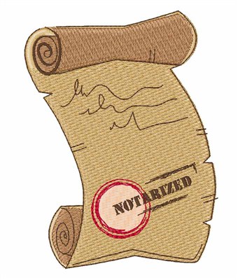 Notarized Document Machine Embroidery Design