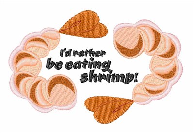 Eating Shrimp Machine Embroidery Design