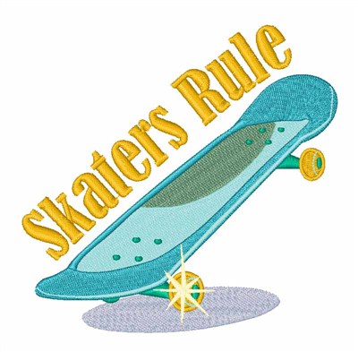 Skaters Rule Machine Embroidery Design