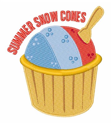 Summer Snow Cones Machine Embroidery Design