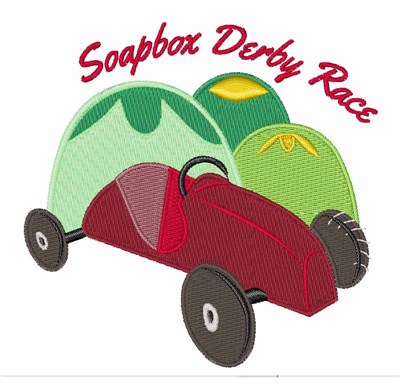 Soapbox Derby Machine Embroidery Design