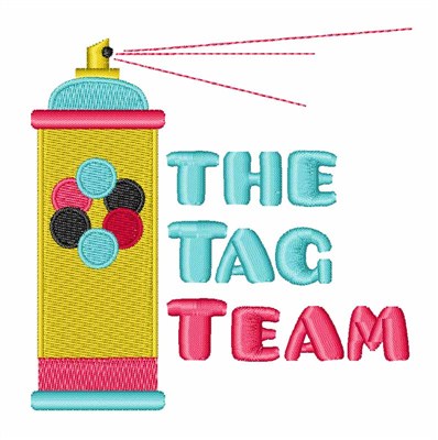 Tag Team Machine Embroidery Design