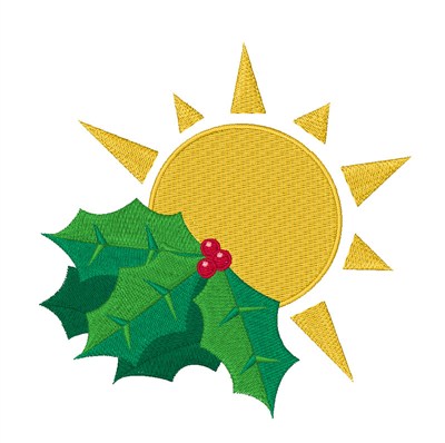 Sunny Holly Machine Embroidery Design