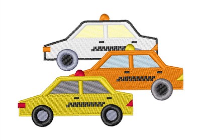 Taxi Cars Machine Embroidery Design
