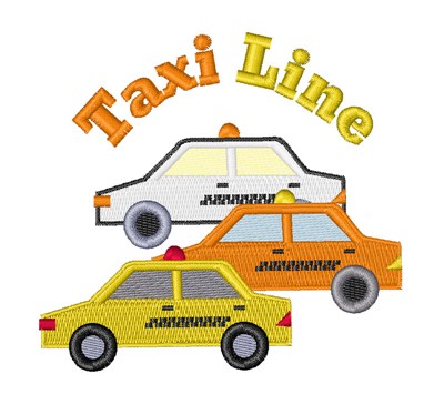 Taxi Line Machine Embroidery Design