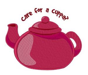 Picture of Care For Cuppa Machine Embroidery Design