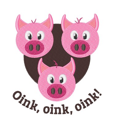 Oink Pigs Machine Embroidery Design