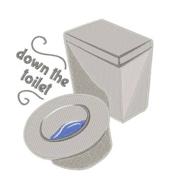 Picture of Down The Toilet Machine Embroidery Design