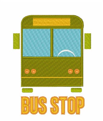 Bus Stop Machine Embroidery Design