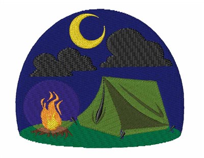 Camping Scene Machine Embroidery Design