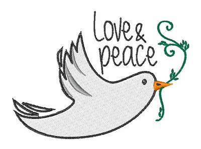 Love & Peace Machine Embroidery Design