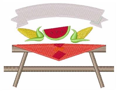 Picnic Table Machine Embroidery Design