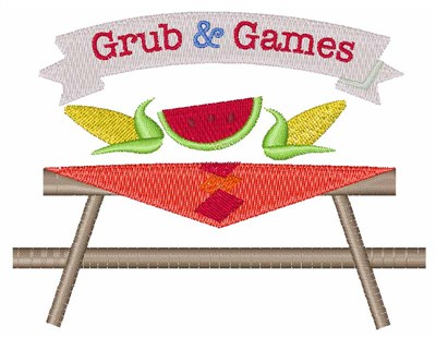 Grub & Games Machine Embroidery Design