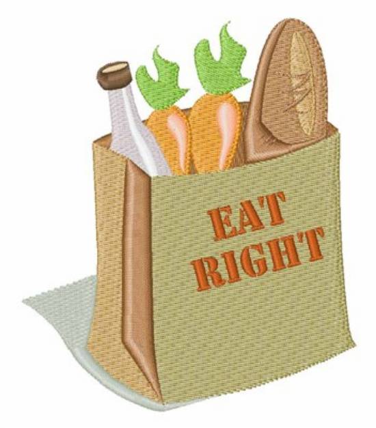 Picture of Eat Right Machine Embroidery Design