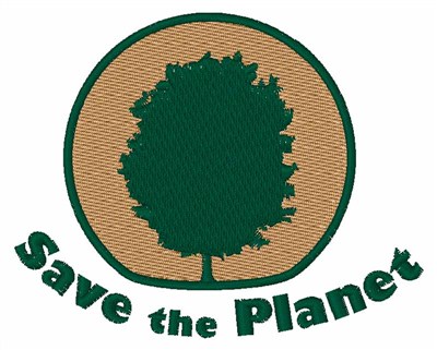 Save The Planet Machine Embroidery Design